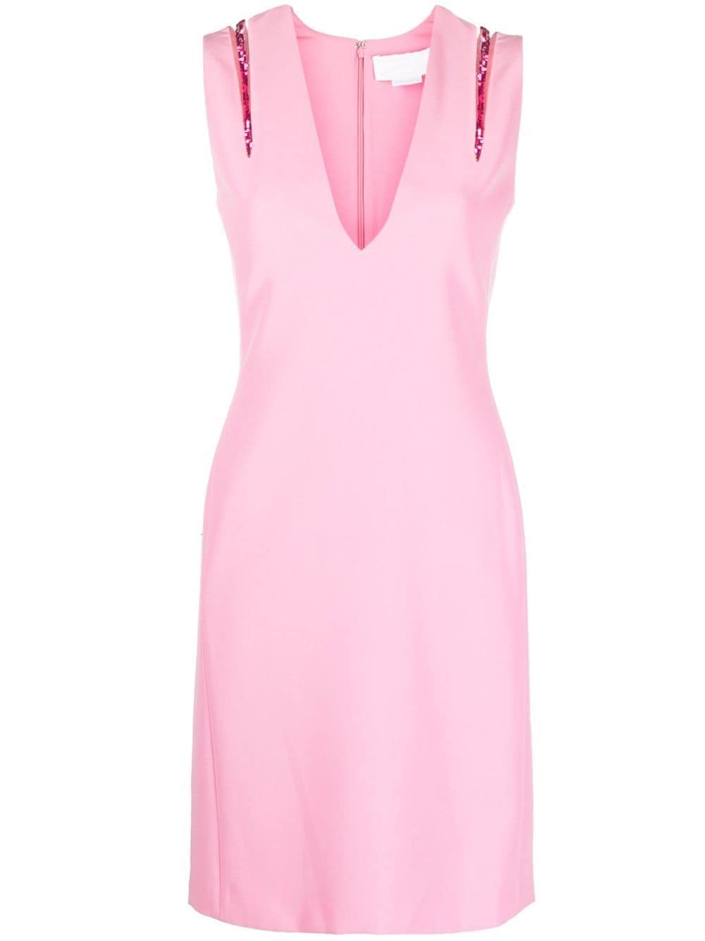 Genny sequin-embellished V-neck dress - Pink von Genny