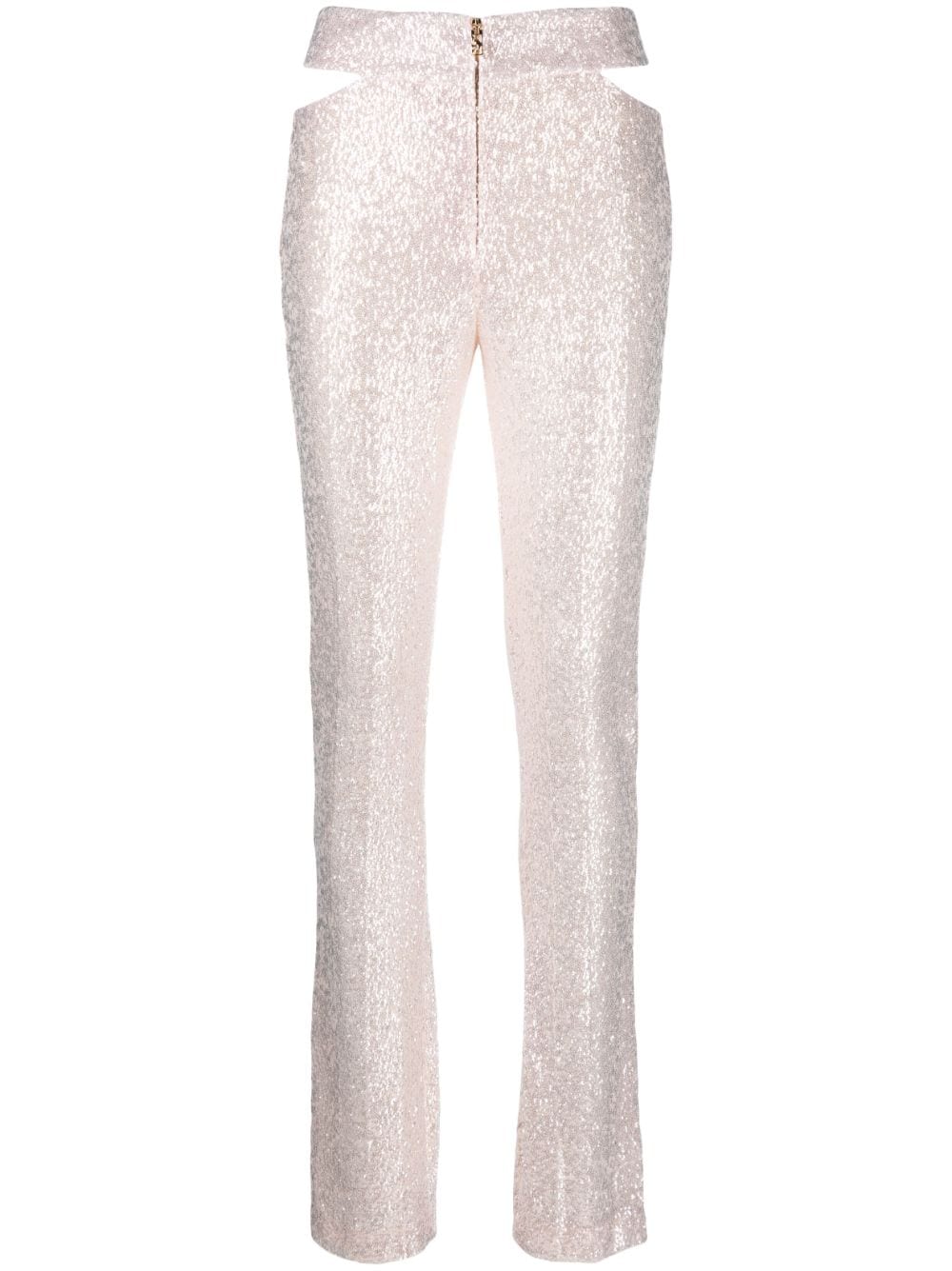 Genny sequin-embellished cut-out trousers - Pink von Genny