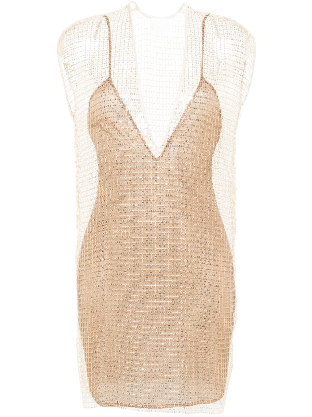 Genny sequinned open-knit dress - Brown von Genny