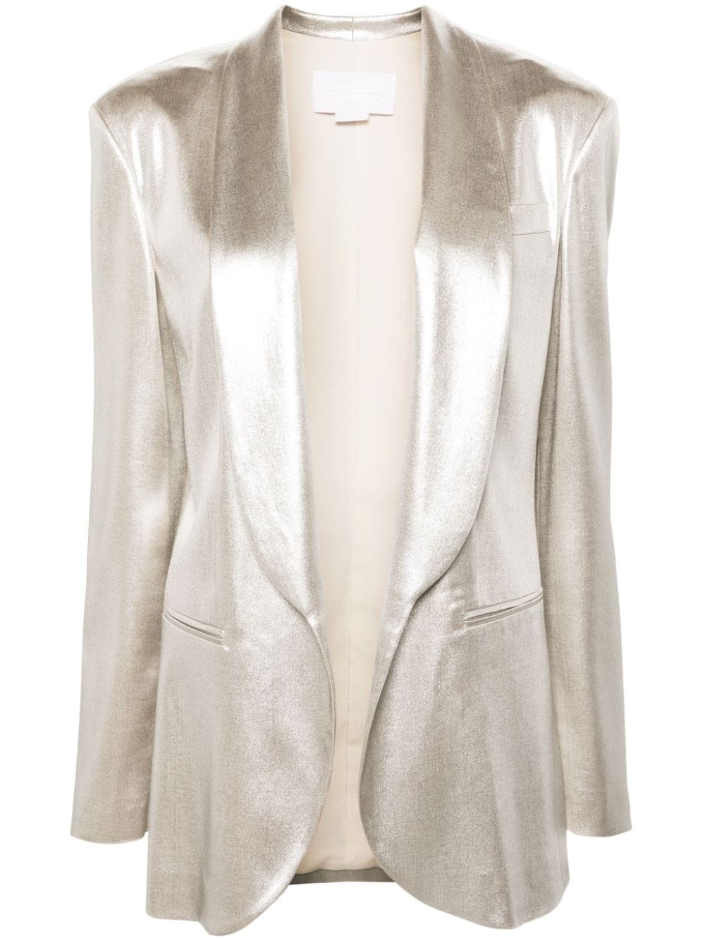 Genny shawl-lapels metallic blazer - Silver von Genny