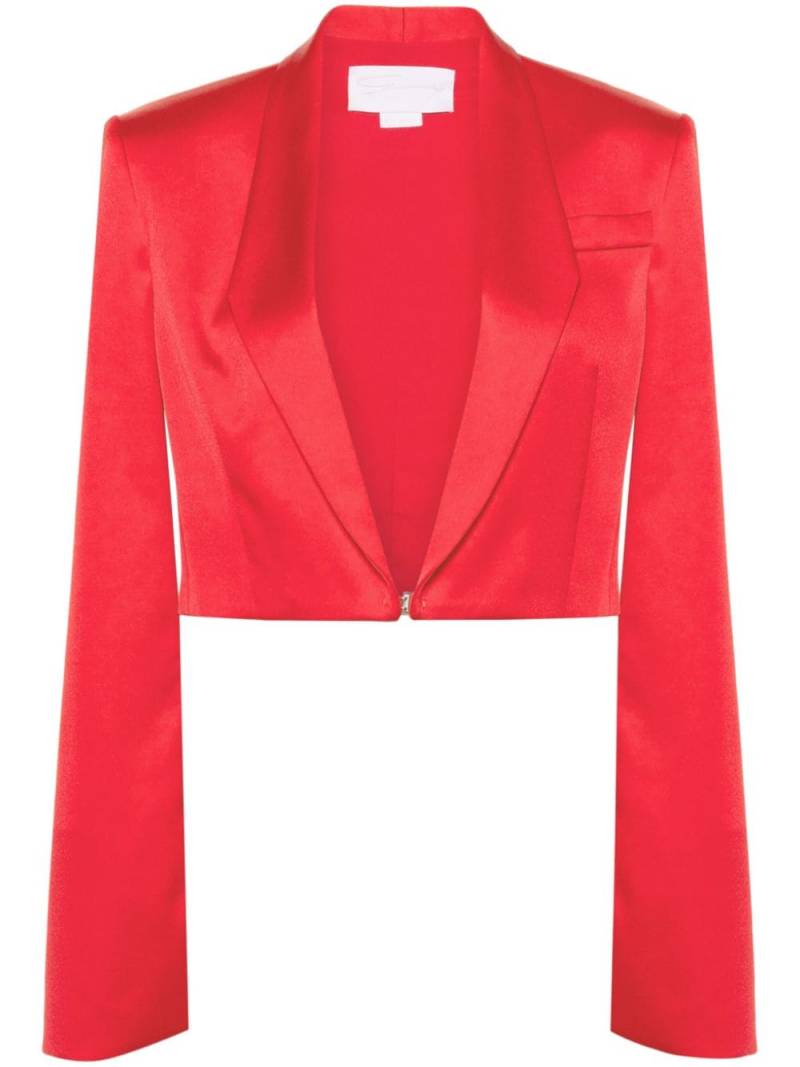 Genny single-breasted cropped blazer - Red von Genny