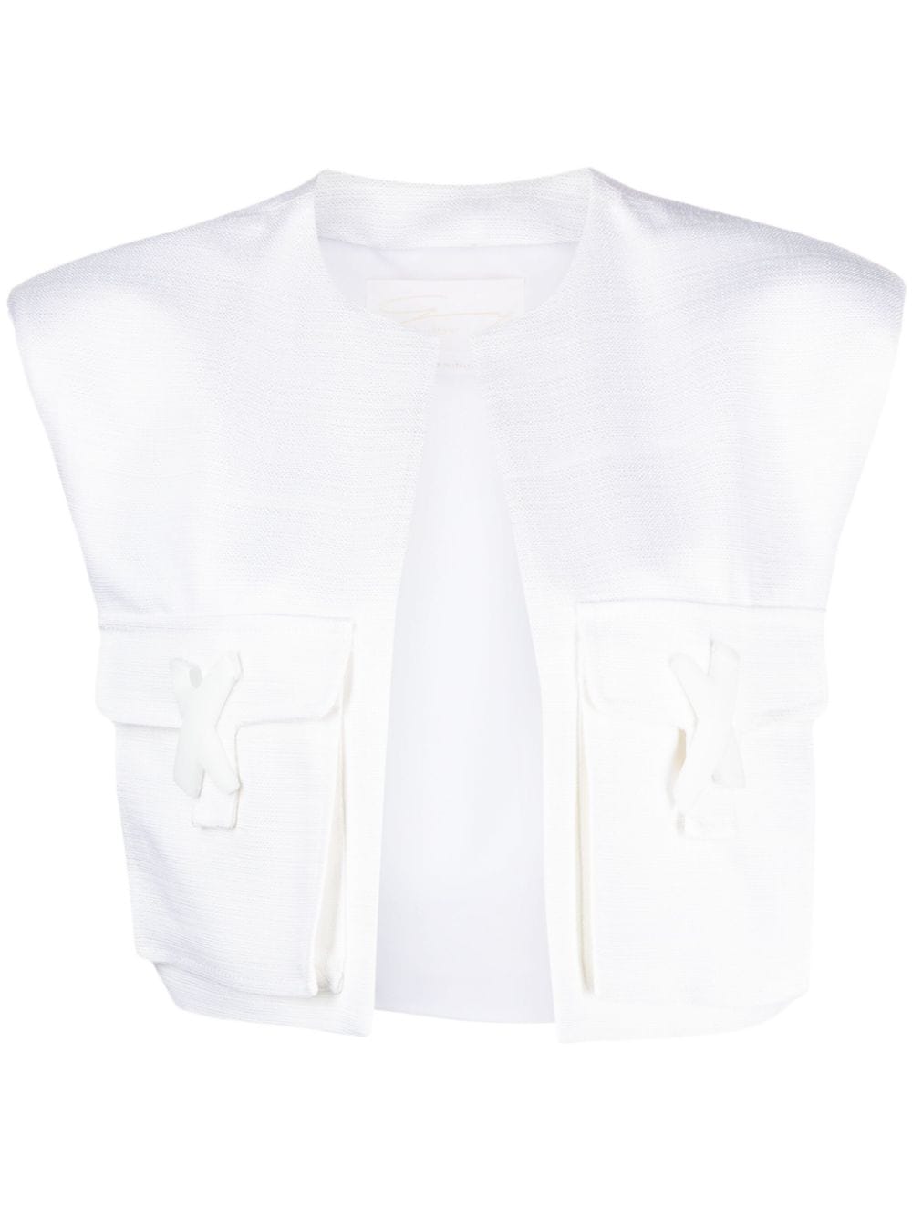 Genny sleeveless cropped waistcoat - White von Genny