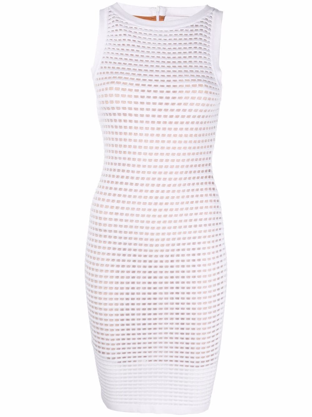 Genny sleeveless open-knit mini dress - White von Genny