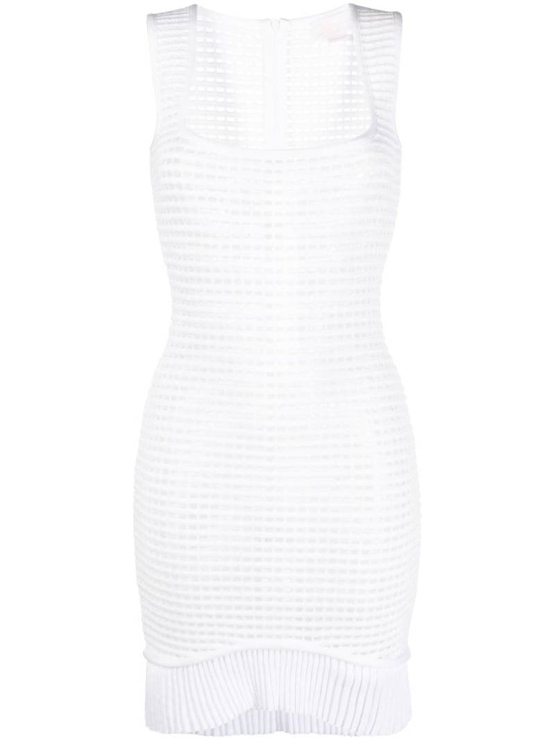 Genny sleeveless waffle-knit mini dress - White von Genny