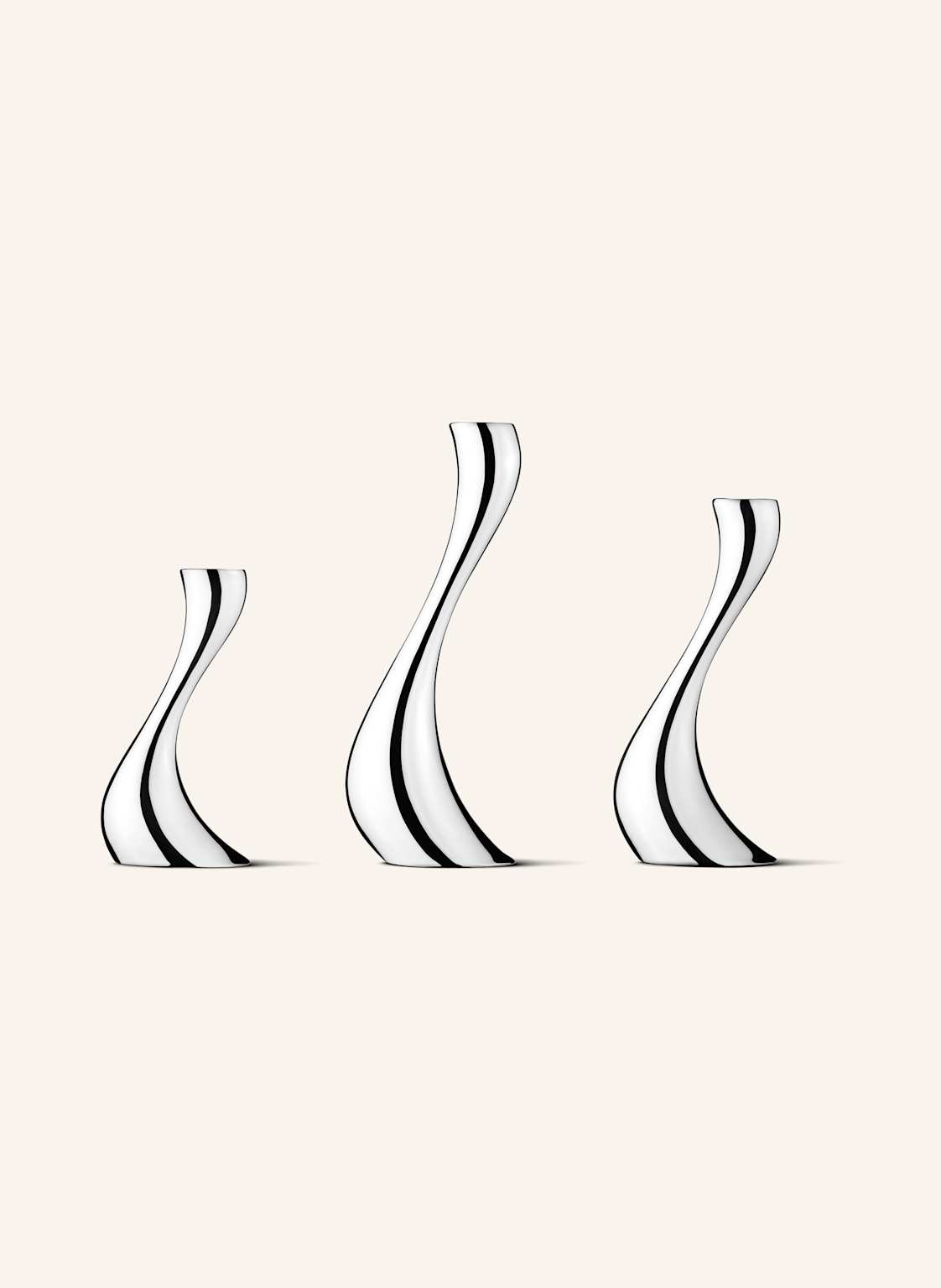 Georg Jensen 3er-Set Kerzenhalter Cobra silber Georg Jensen 3er-Set Kerzenhalter Cobra silber von Georg Jensen