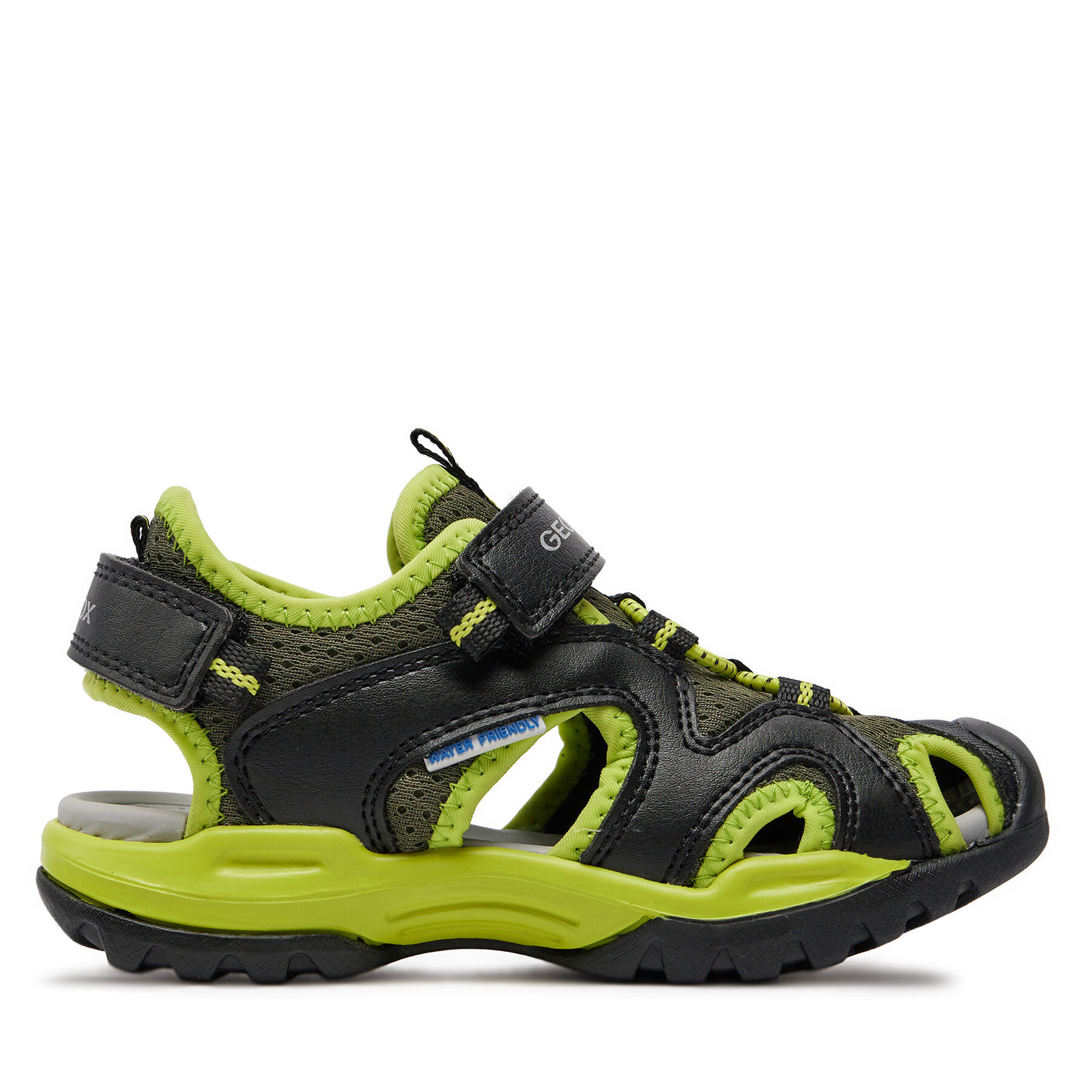 Sandalen Geox J Borealis Boy J450RC 014BU C0802 S Black/Lime von Geox