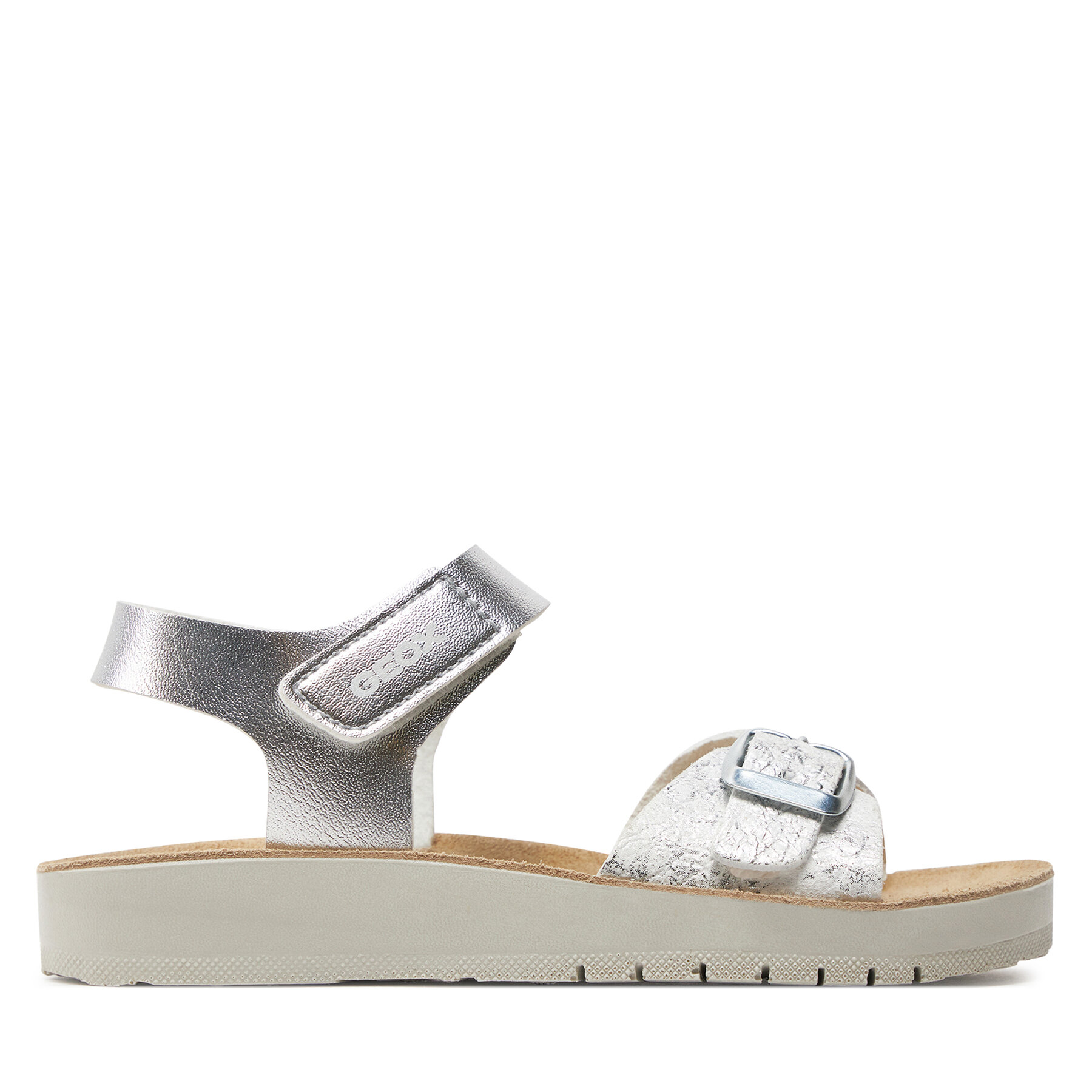 Sandalen Geox J Sandal Costarei Gi J15EAB 0BNBL C0434 S Silver/White von Geox