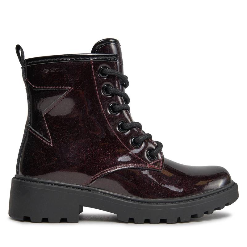 Schnürstiefeletten Geox J Casey Girl J9420G 000KC C7J9B S Dk Burgundy/Black von Geox