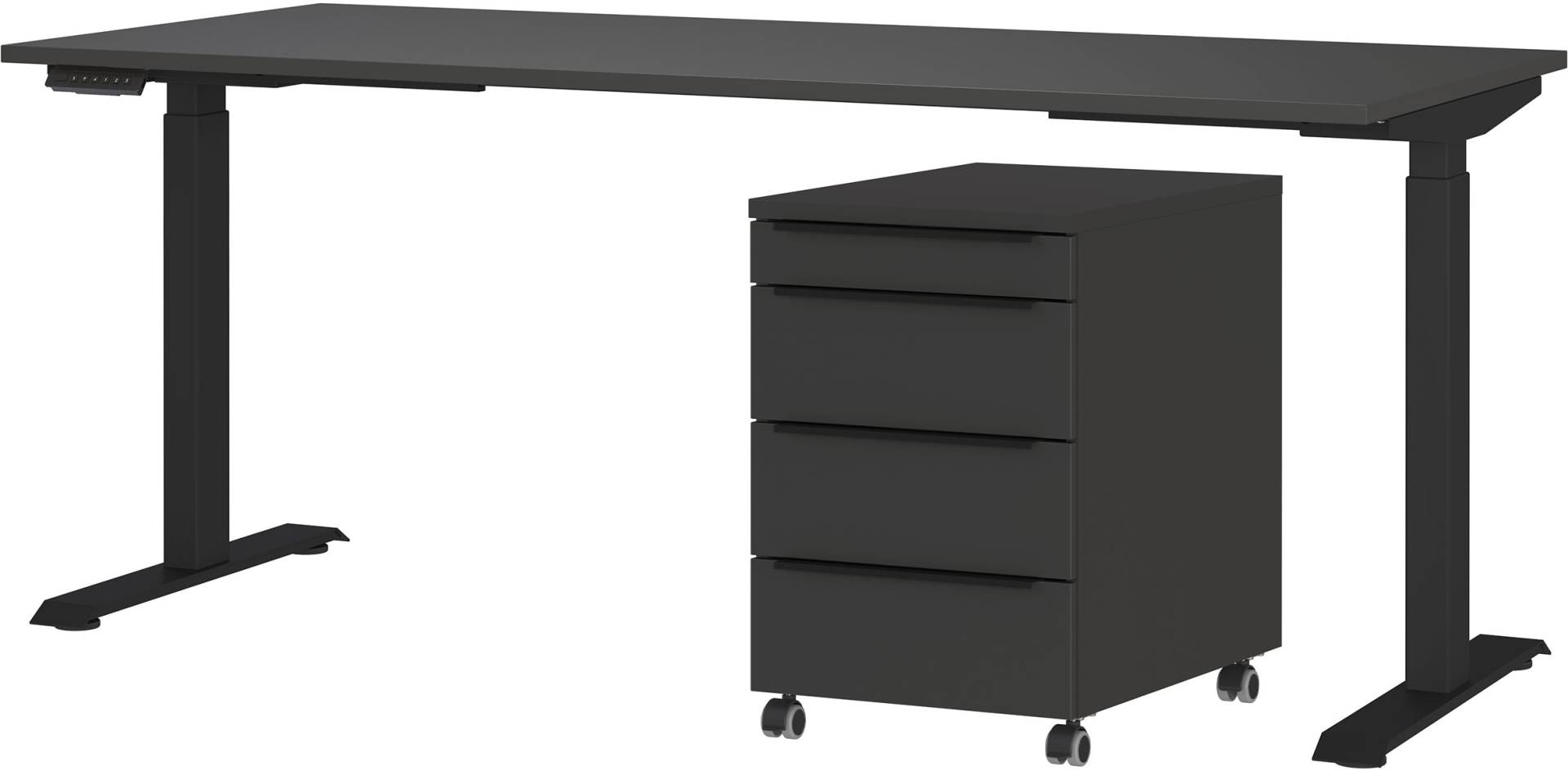 GERMANIA Büromöbel-Set »Mailand, inkl. Schreibtisch (elektr. höhenverstellbar) & Rollcontainer«, (2 tlg.), Breitenvariante wählbar (140-180 cm), Made in Germany von Germania
