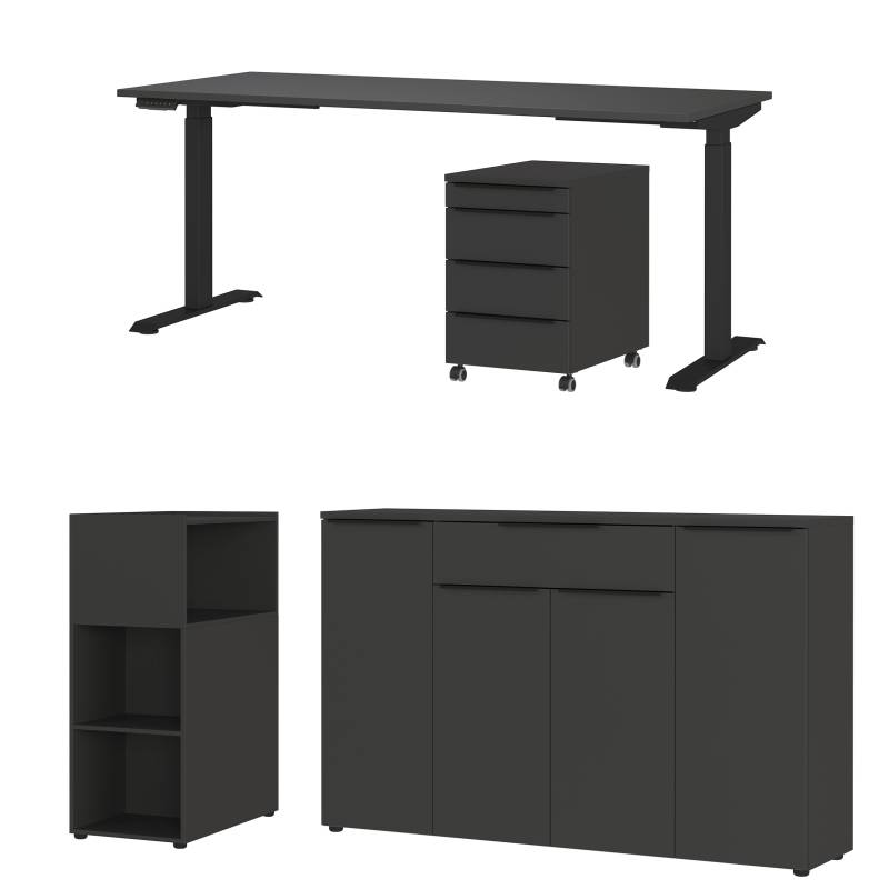 GERMANIA Büromöbel-Set »Mailand«, (4 tlg.), inkl. Schreibtisch, Rollcontainer, Raumteiler und Sideboard von Germania