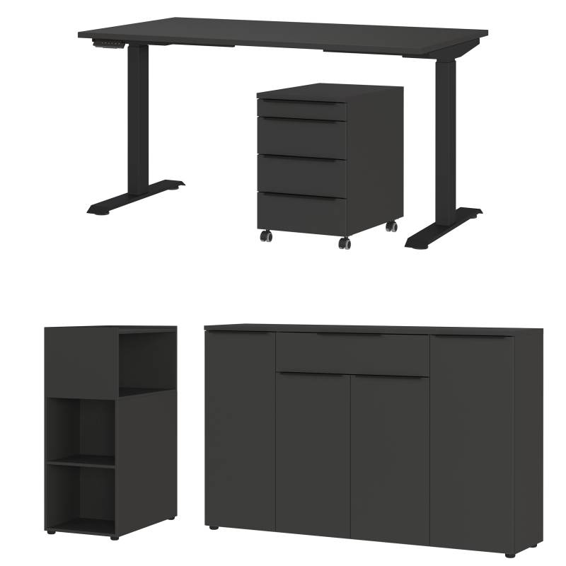 GERMANIA Büromöbel-Set »Mailand«, (4 tlg.), inkl. Schreibtisch, Rollcontainer, Raumteiler und Sideboard von Germania