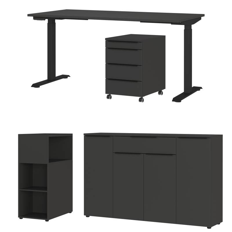 GERMANIA Büromöbel-Set »Mailand«, (4 tlg.), inkl. Schreibtisch, Rollcontainer, Raumteiler und Sideboard von Germania