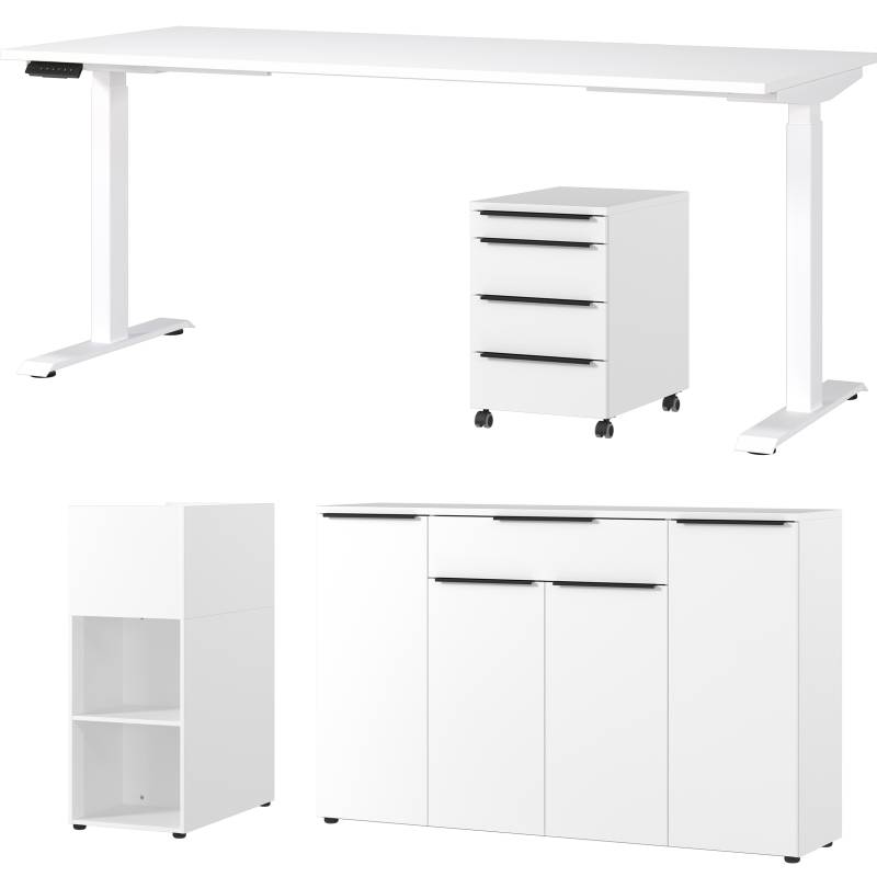 GERMANIA Büromöbel-Set »Mailand«, (4 tlg.), inkl. Schreibtisch, Rollcontainer, Raumteiler und Sideboard von Germania