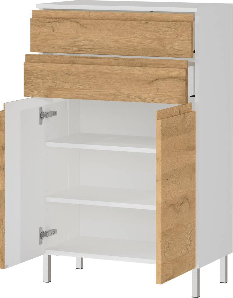 GERMANIA Midischrank »Torrance«, mit verstellbaren Einlegeböden und Füssen aus Metall, griffloses Design von Germania