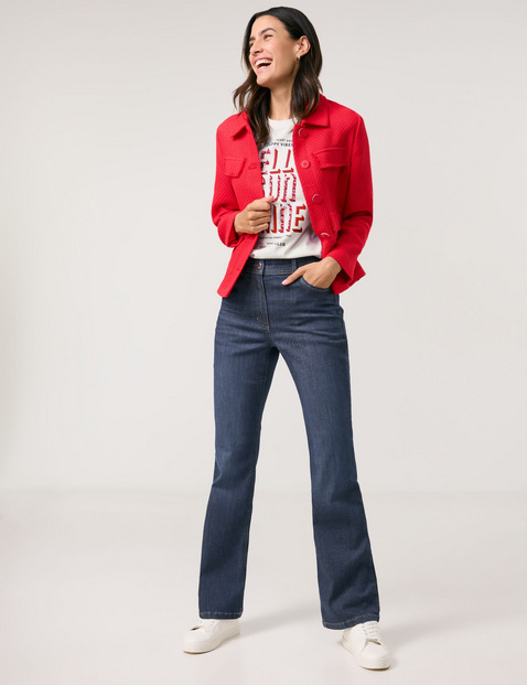 GERRY WEBER Damen Flared Jeans mit Stretchkomfort Baumwolle Mittlere Leibhöhe Blau von Gerry Weber