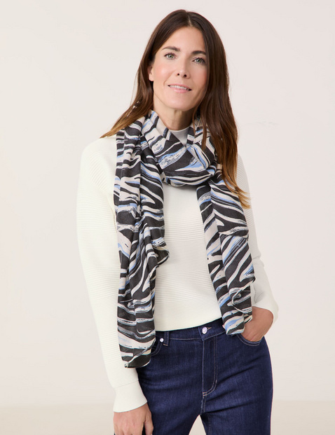 GERRY WEBER Damen Nachhaltiger Schal mit Allover-Dessin gemustert Tuch/Schal Schwarz von Gerry Weber