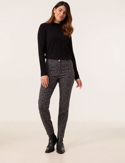 GERRY WEBER Damen Bundlose 7/8 Hose SAN꞉YA SLIM FIT Baumwolle Mittlere Leibhöhe Schwarz von Gerry Weber