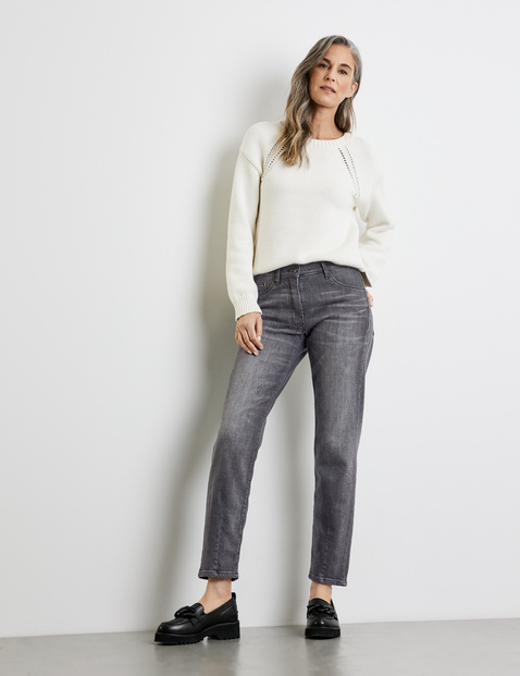 GERRY WEBER Damen Jeans KIA꞉RA RELAXED FIT mit Washed-Out-Effekt Baumwolle Grau von Gerry Weber