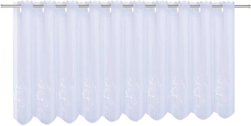 Gerster Scheibengardine »Sabine«, (1 St.), HxB: 50x150, mit gestickten Blumendesign von Gerster