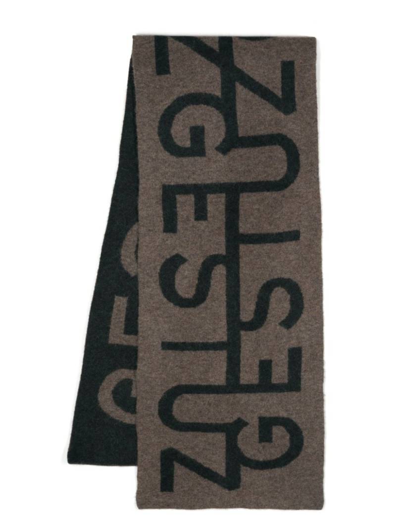 Gestuz AlpgaGZ logo-intarsia scarf - Brown von Gestuz