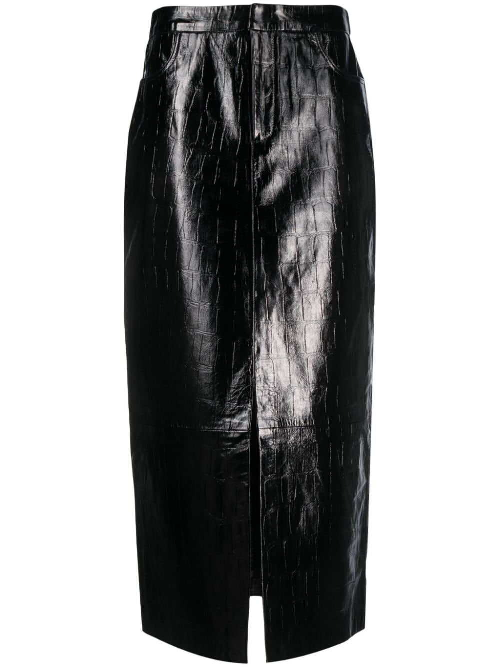 Gestuz AnafeeGZ leather midi skirt - Black von Gestuz