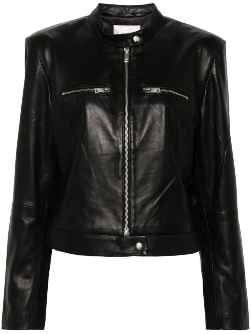 Gestuz OliviGZ leather jacket - Black von Gestuz