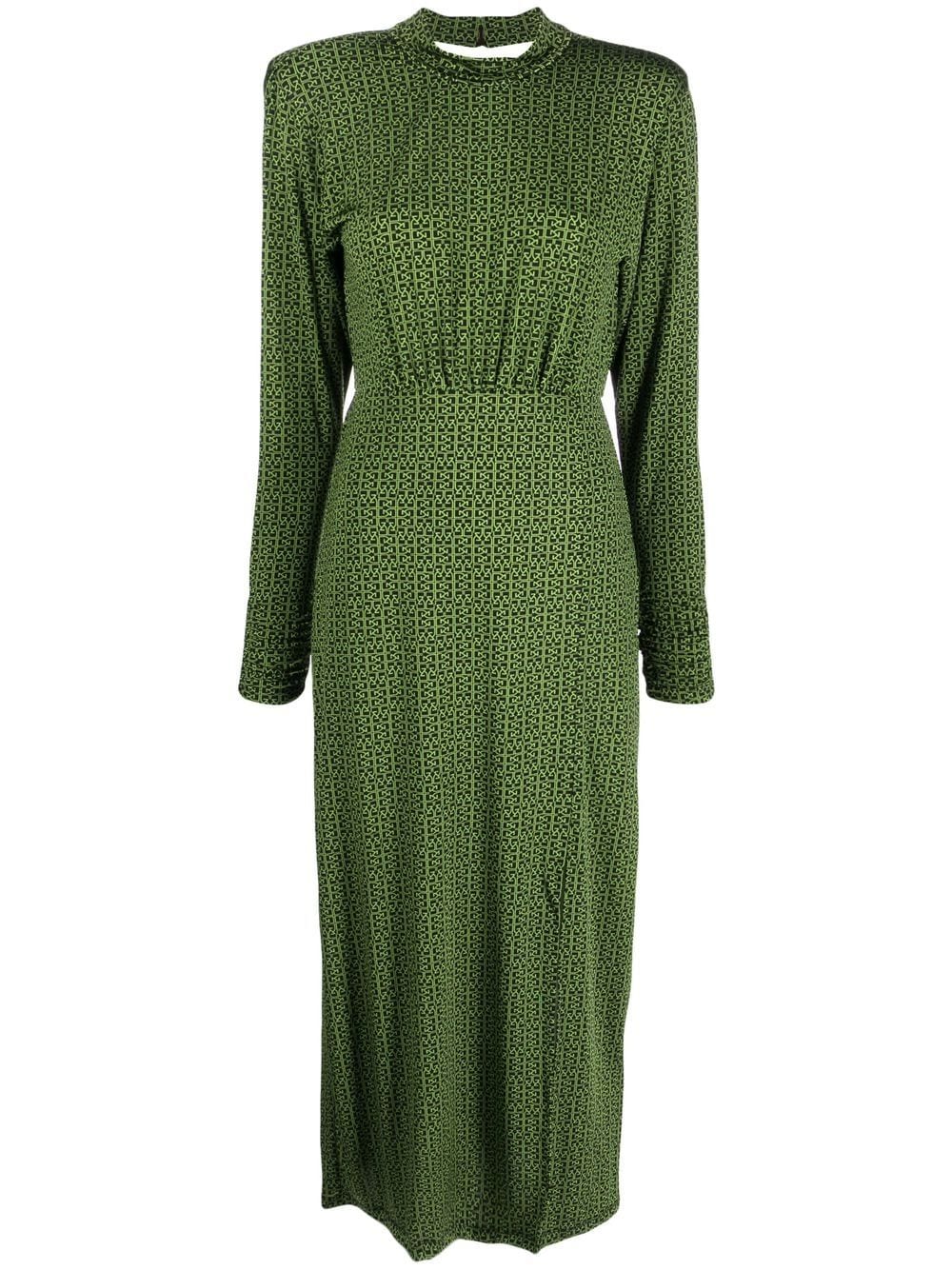 Gestuz monogram pattern ankle length dress - Green von Gestuz