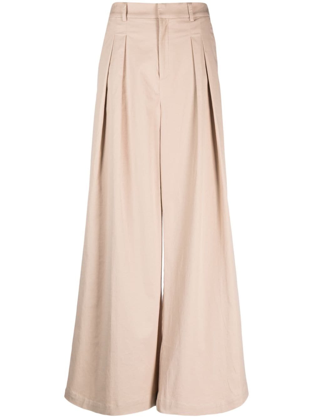 Gestuz pleated cotton-blend palazzo trousers - Neutrals von Gestuz