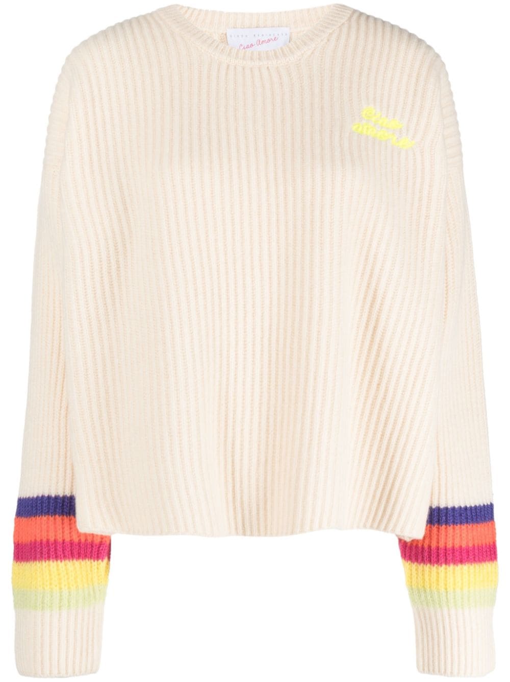 Giada Benincasa logo-embroidered striped ribbed jumper - Neutrals von Giada Benincasa