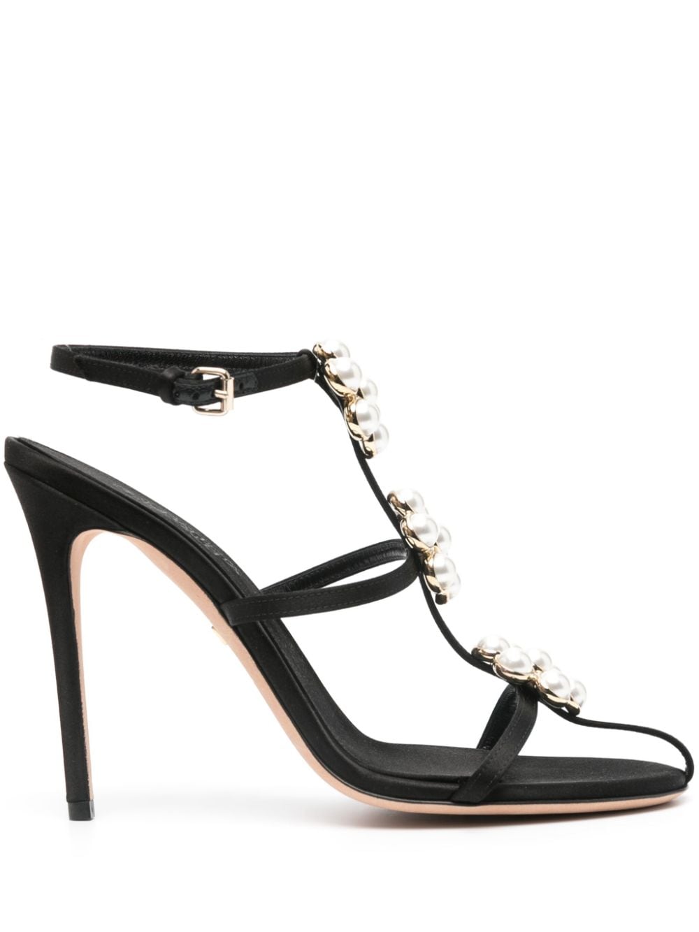 Giambattista Valli 120mm faux-pearl embellished sandals - Black von Giambattista Valli
