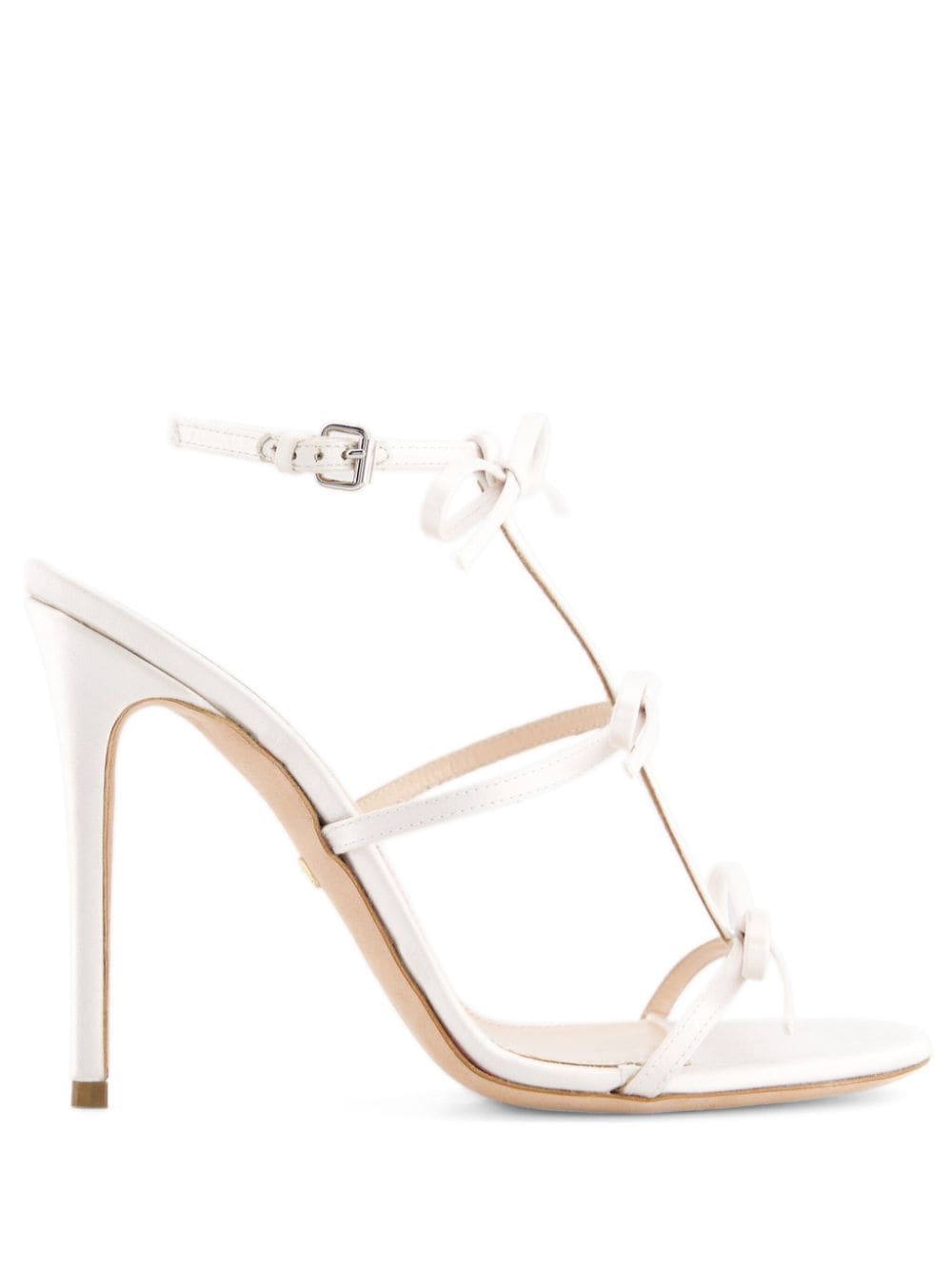 Giambattista Valli 90mm bow-detailing leather sandals - White von Giambattista Valli