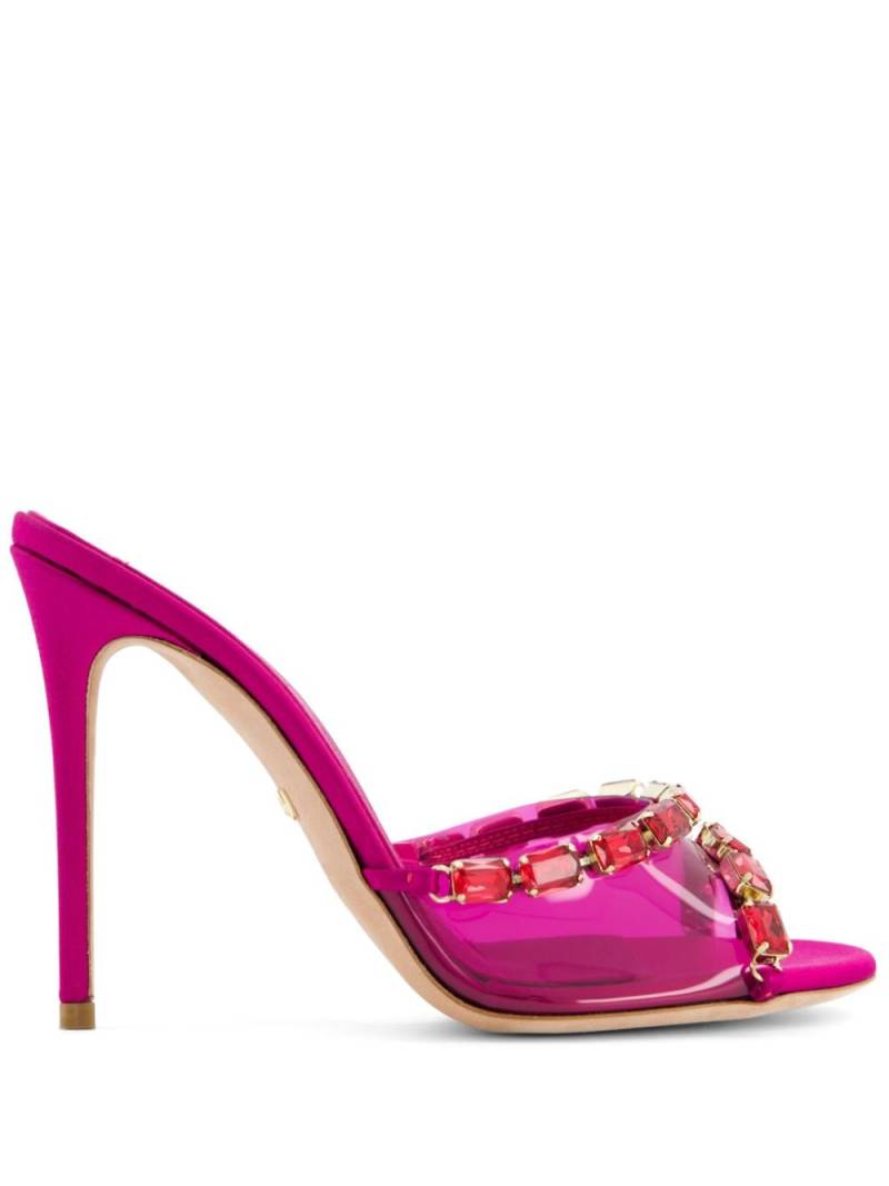 Giambattista Valli 90mm crystal-embellished leather mules - Pink von Giambattista Valli