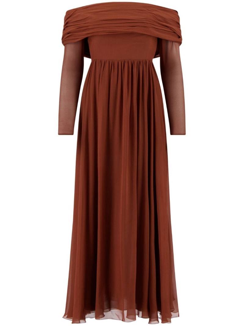 Giambattista Valli Georgette fully-pleated dress - Brown von Giambattista Valli