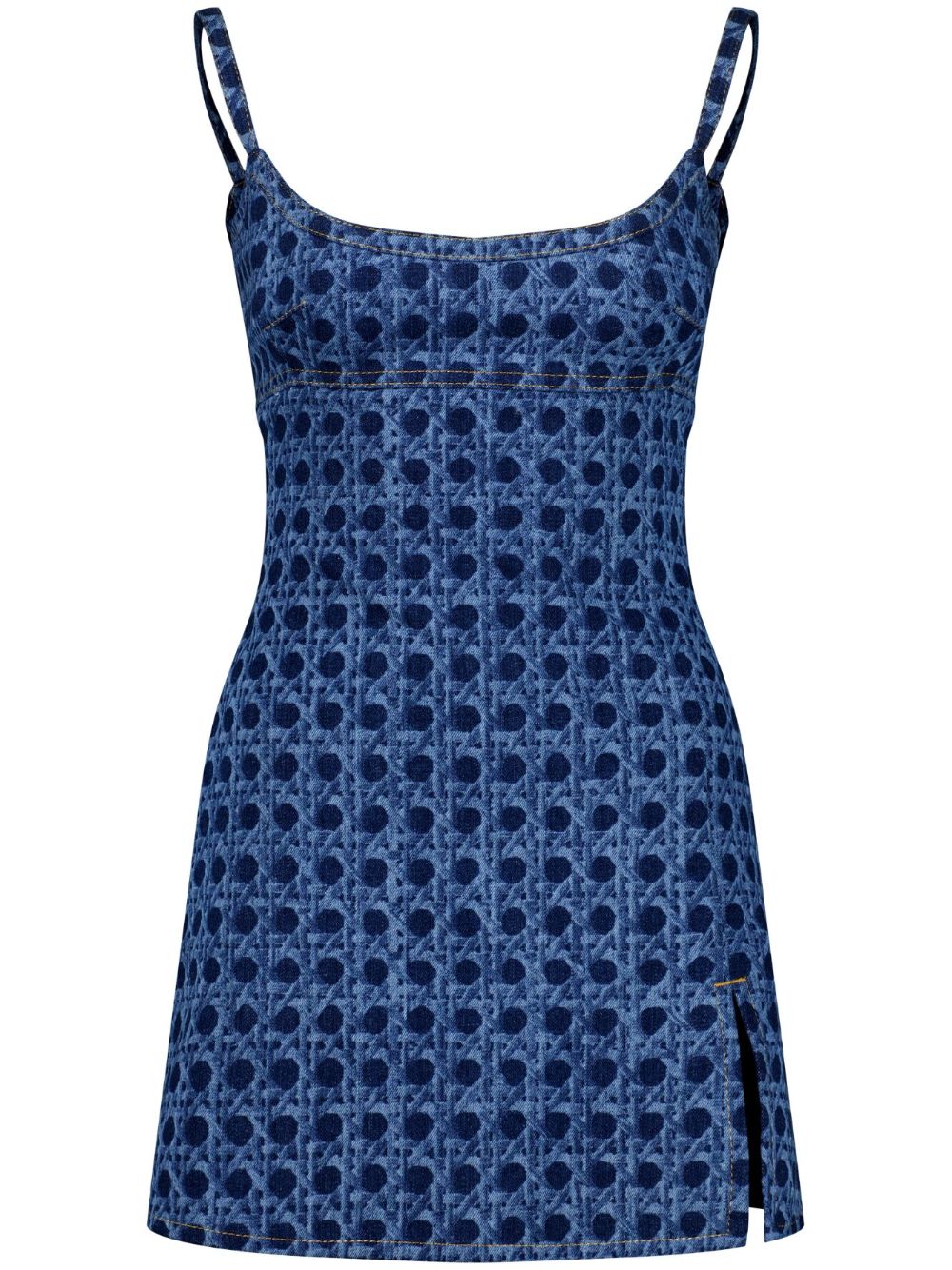 Giambattista Valli Vienna Straw-print denim dress - Blue von Giambattista Valli