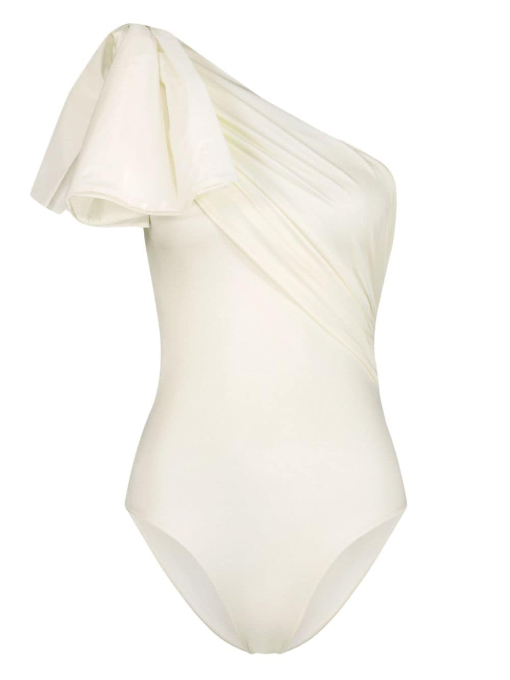 Giambattista Valli bow-detail asymmetric swimsuit - White von Giambattista Valli