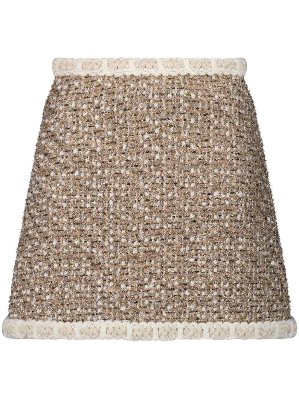 Giambattista Valli braided-trim tweed miniskirt - Neutrals von Giambattista Valli