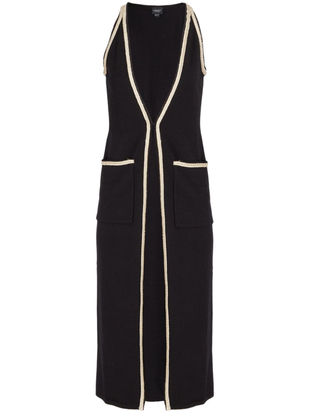 Giambattista Valli contrast-trim sleeveless kaftan - Black von Giambattista Valli