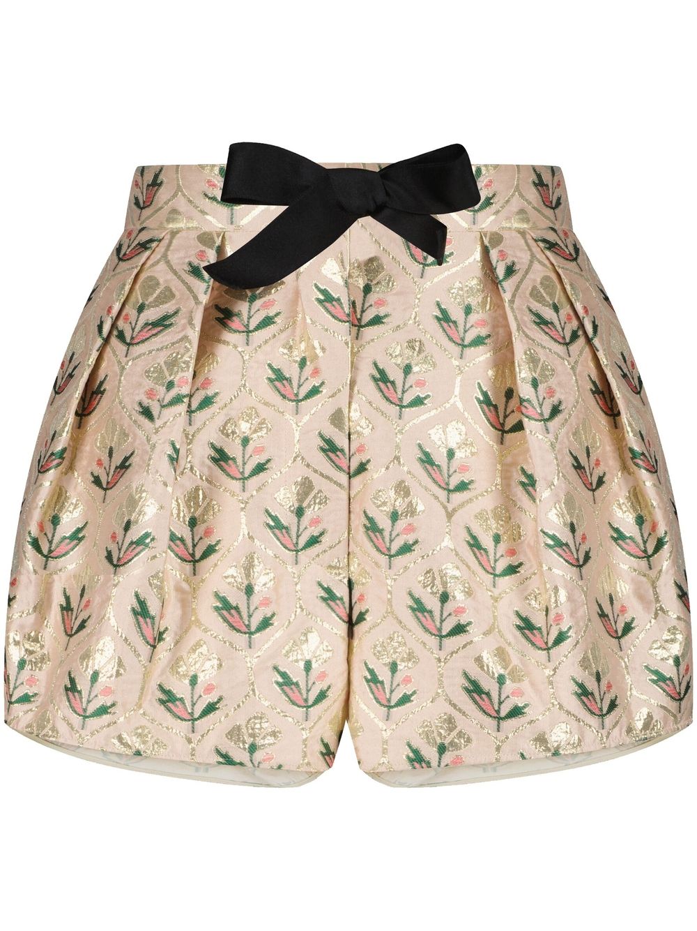 Giambattista Valli floral-jacquard bow-trim shorts - Neutrals von Giambattista Valli