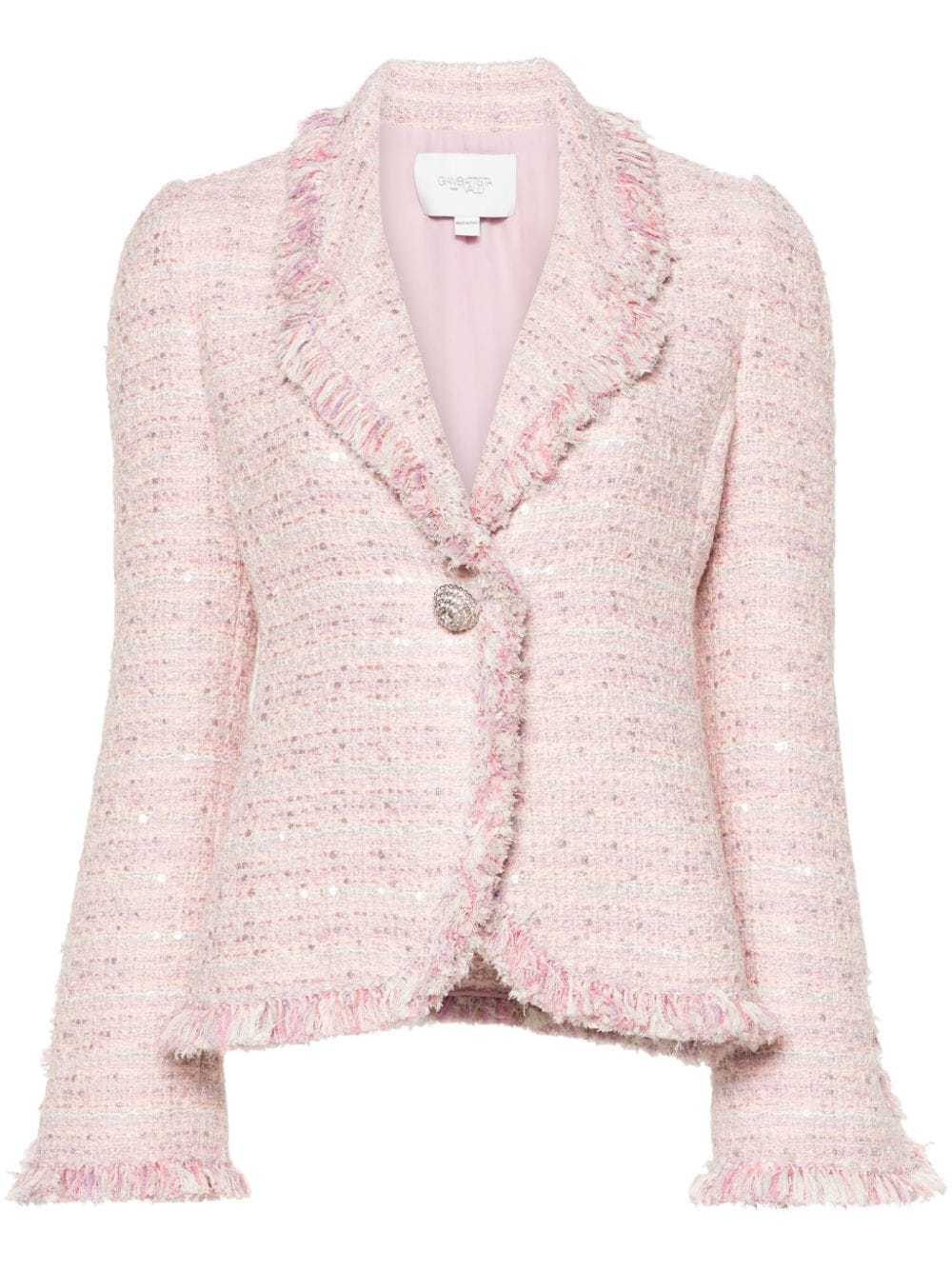 Giambattista Valli frayed-edge tweed jacket - Pink von Giambattista Valli