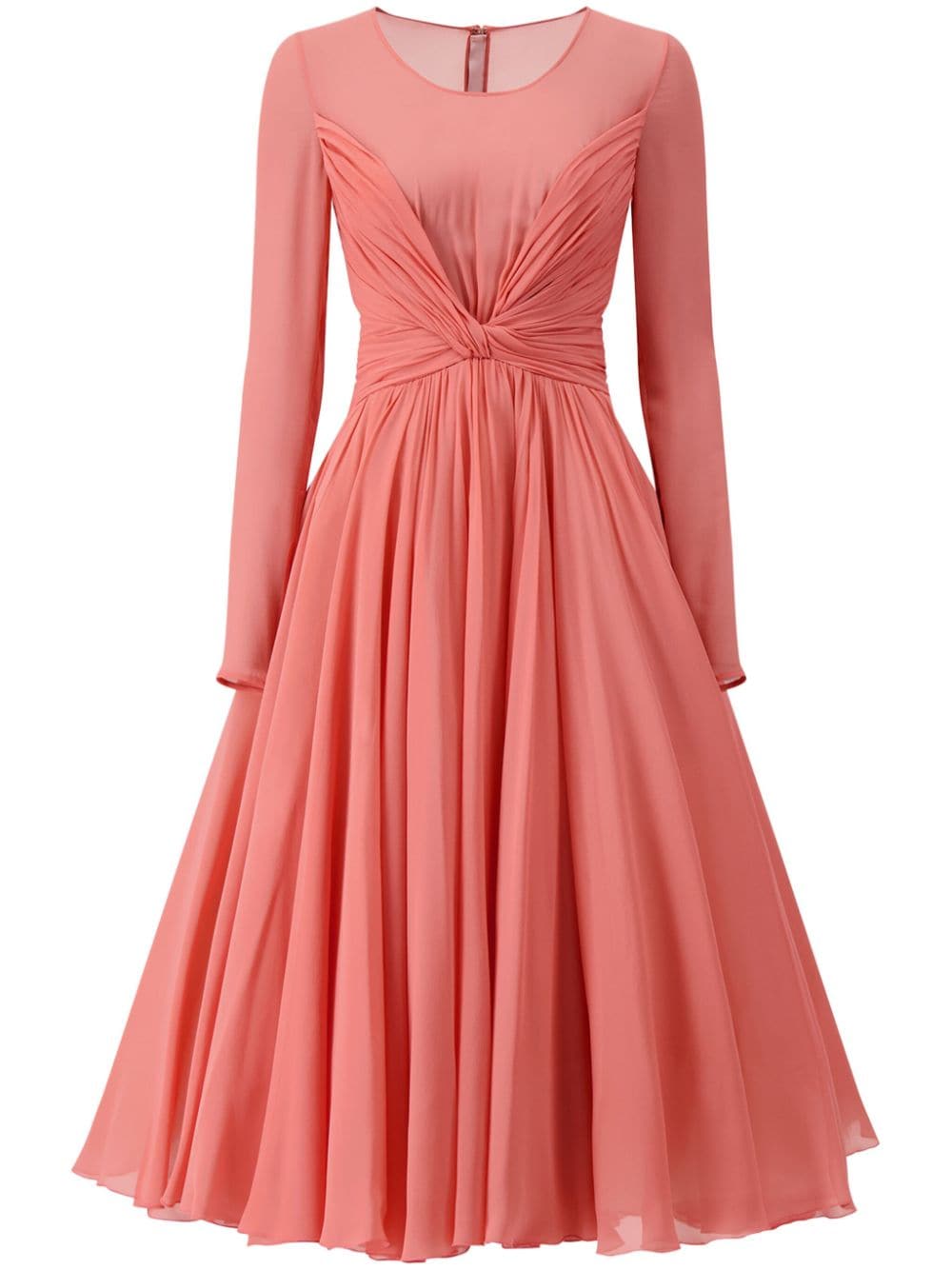 Giambattista Valli gathered-twist flared midi dress - Orange von Giambattista Valli