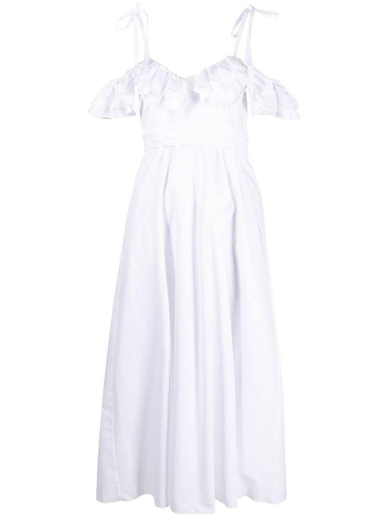 Giambattista Valli off-shoulder ruffled mididress - White von Giambattista Valli