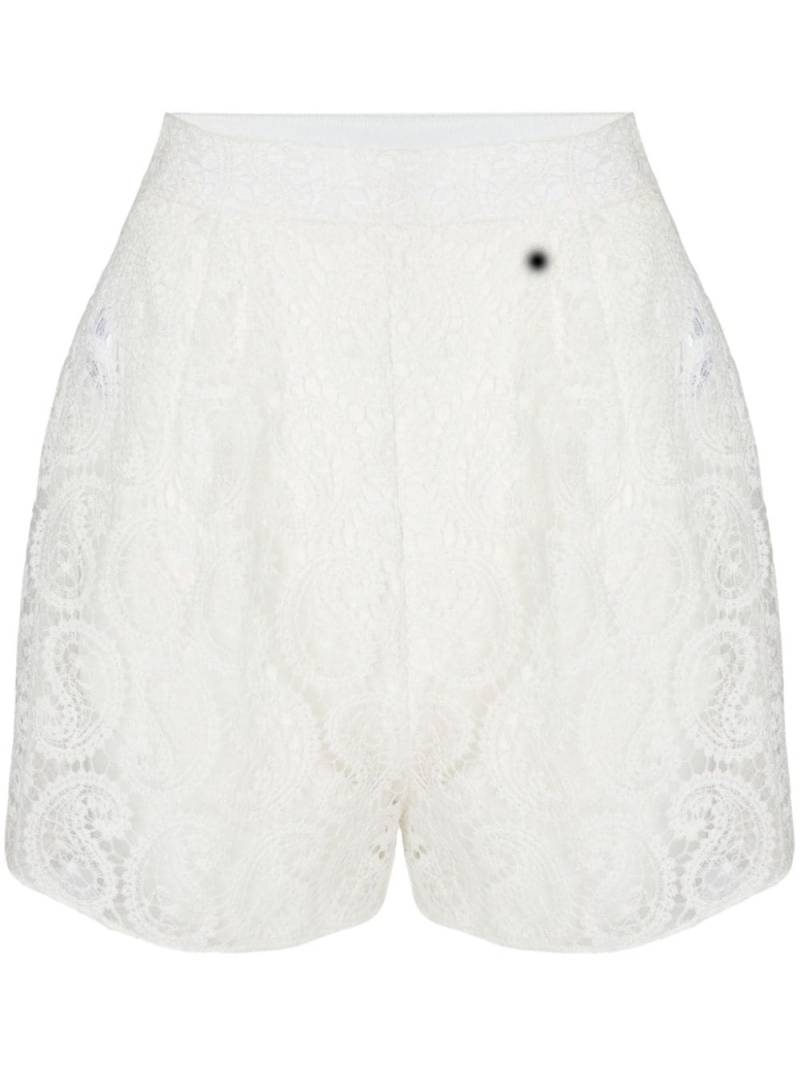 Giambattista Valli paisley macramé high-waist shorts - White von Giambattista Valli