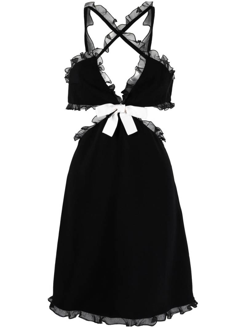 Giambattista Valli tulle-trim bow-embellished minidress - Black von Giambattista Valli