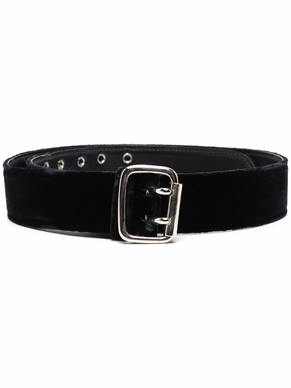 Gianfranco Ferré Pre-Owned 1990s double-pink buckled velvet belt - Black von Gianfranco Ferré Pre-Owned
