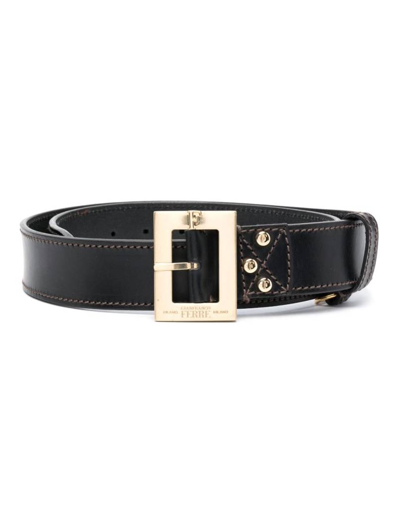 Gianfranco Ferré Pre-Owned 1990s logo-buckle leather belt - Black von Gianfranco Ferré Pre-Owned