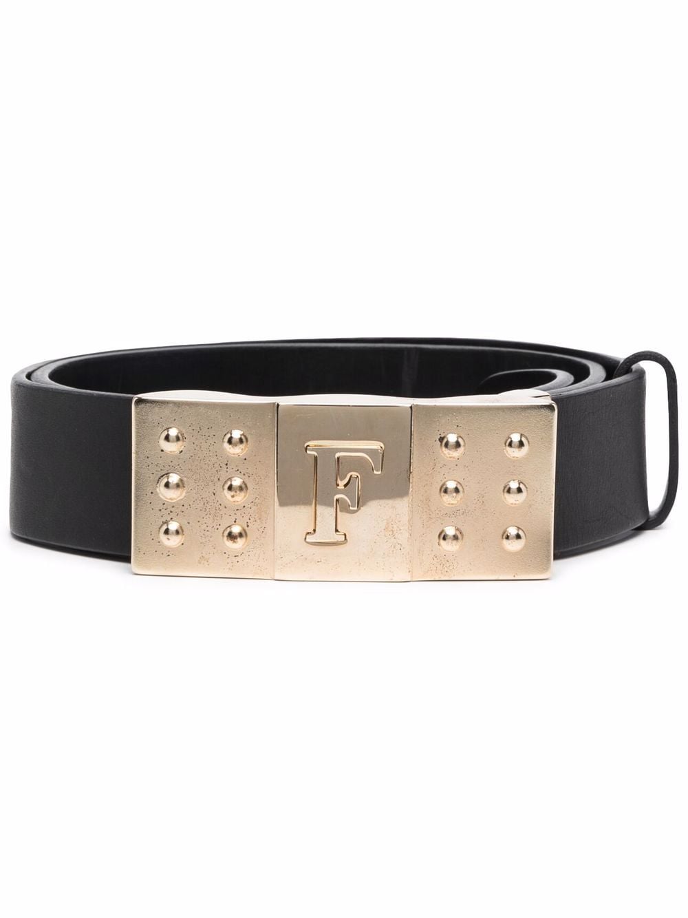 Gianfranco Ferré Pre-Owned 1990s logo engraved buckled leather belt - Black von Gianfranco Ferré Pre-Owned