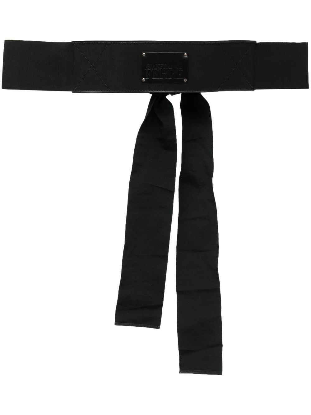 Gianfranco Ferré Pre-Owned 1990s logo-patch silk belt - Black von Gianfranco Ferré Pre-Owned