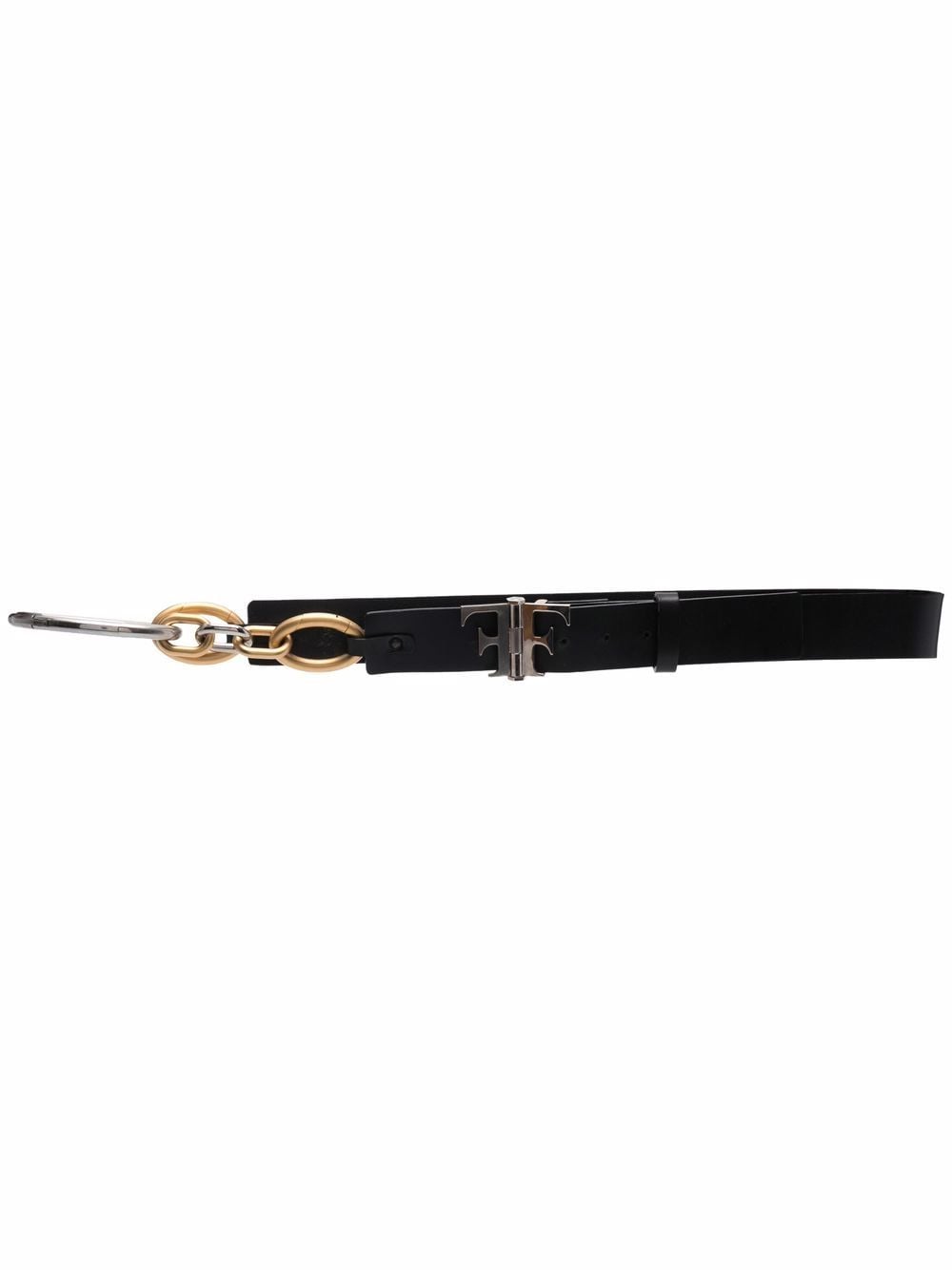 Gianfranco Ferré Pre-Owned 2000s FF hinge fastening leather belt - Black von Gianfranco Ferré Pre-Owned