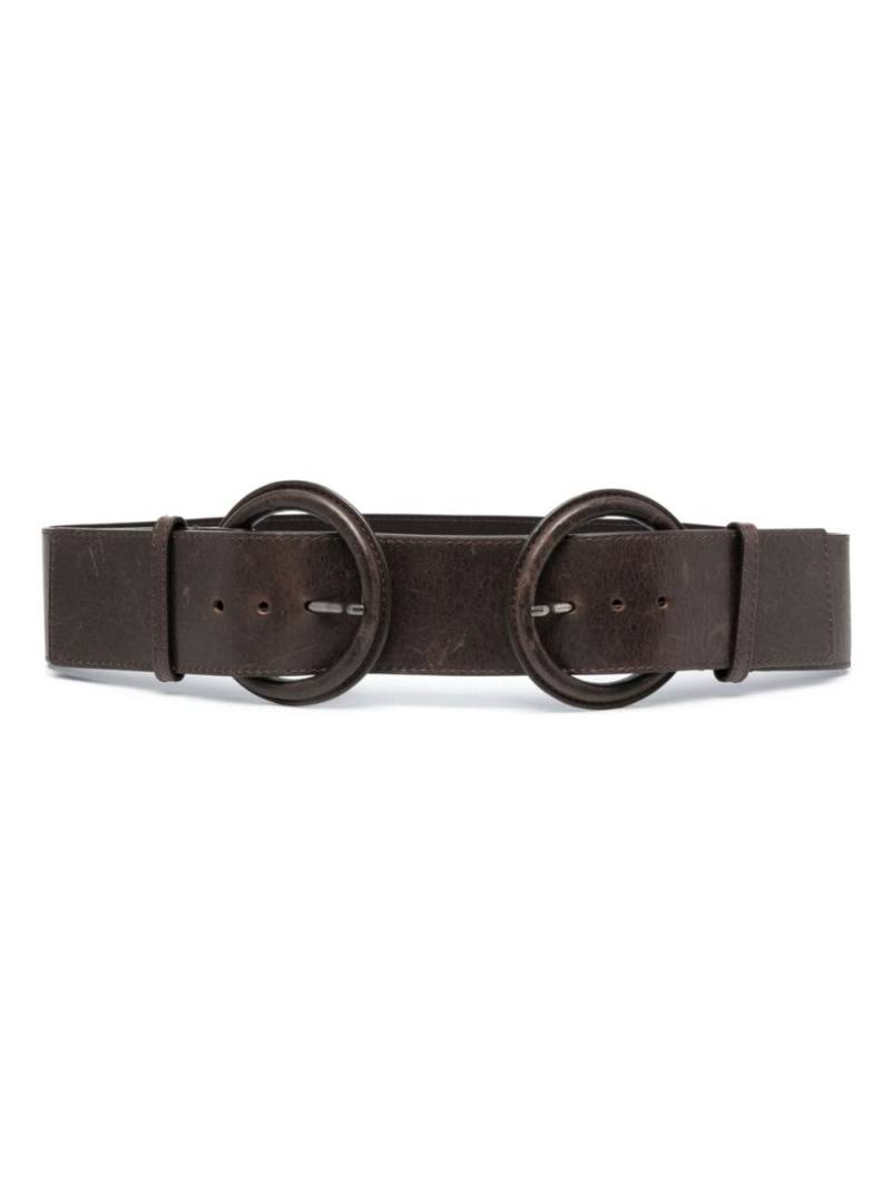 Gianfranco Ferré Pre-Owned 2000s double-buckle leather belt - Brown von Gianfranco Ferré Pre-Owned