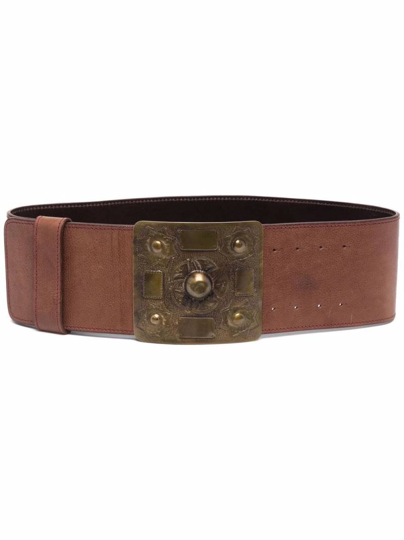 Gianfranco Ferré Pre-Owned 2006 studded buckle leather belt - Brown von Gianfranco Ferré Pre-Owned